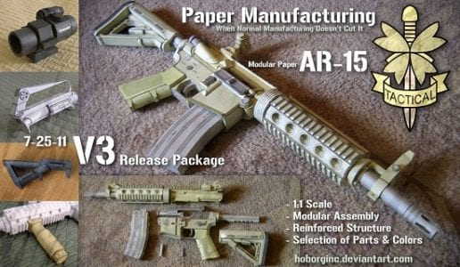 AR15 Rifle Paper Model