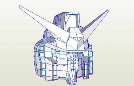 Gundam Helmet Paper Model