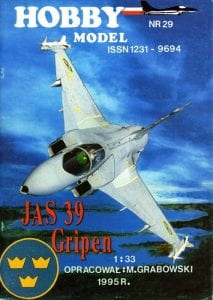 JAS 39 Gripen Fighter Plane Paper Model