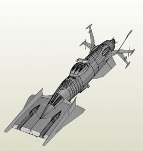 Space Squid Spaceship Paper Model