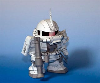 Gundam SD White Ogre Zaku Paper Model