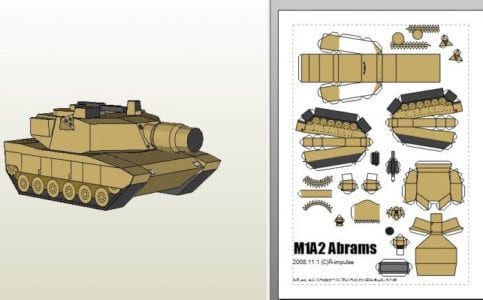 SD M1A2 Abrams Tank Paper Craft