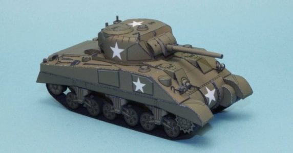 WW2 M4 Sherman tank paper craft