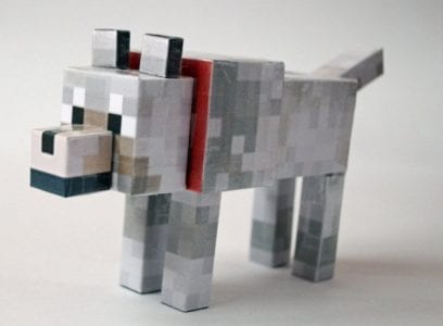 Minecraft Wolf Paper craft