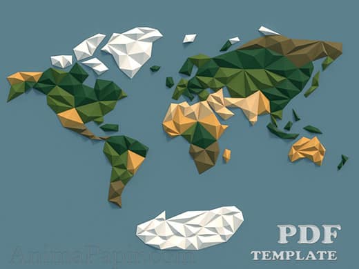 World Map Paper craft