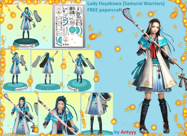 Lady Hayakawa Samurai Warrior Paper craft