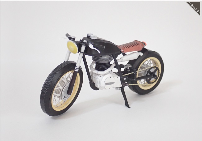 Single Cylinder Motorcycle Papercraft