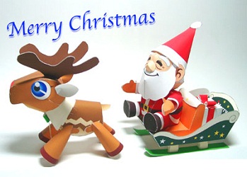 Santa and Rudolph Paper craft